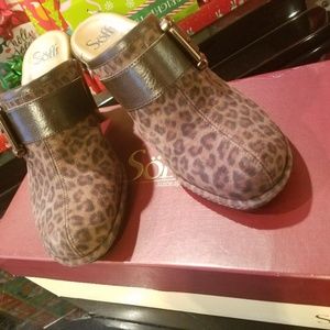 Sofft Leopard Mules, Size 8